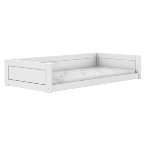 Lit Montessori 90x200cm avec sommier Premium Lifetime blanc