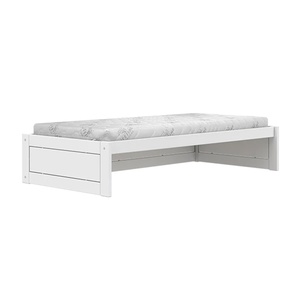 Lit Montessori 90x200cm avec sommier Premium Lifetime blanc