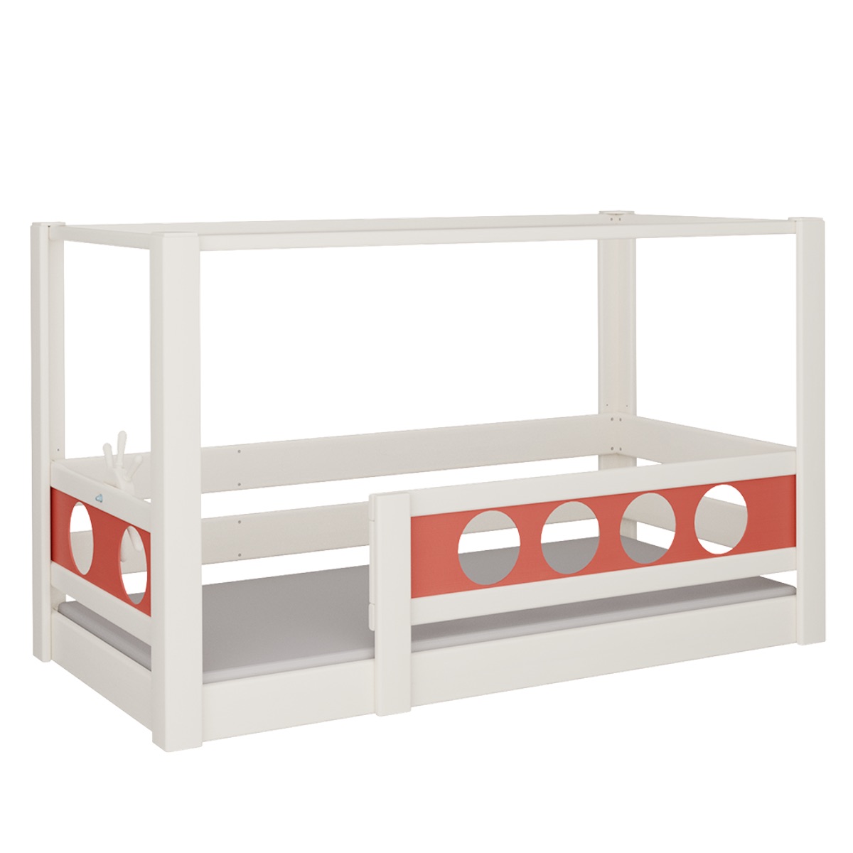 Lit Pirate baldaquin DELUXE de Breuyn blanchi-rouge