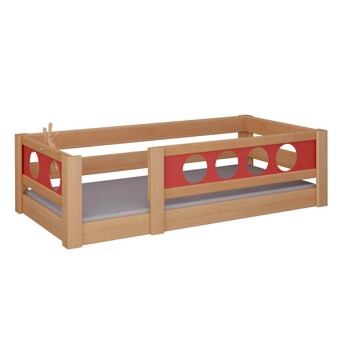 Lit Pirate bas DELUXE de Breuyn naturel-rouge