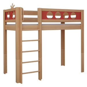 Lit Pirate mezzanine DELUXE de Breuyn naturel-rouge
