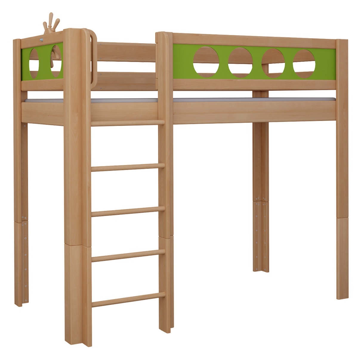 Lit Pirate mezzanine DELUXE de Breuyn naturel-vert