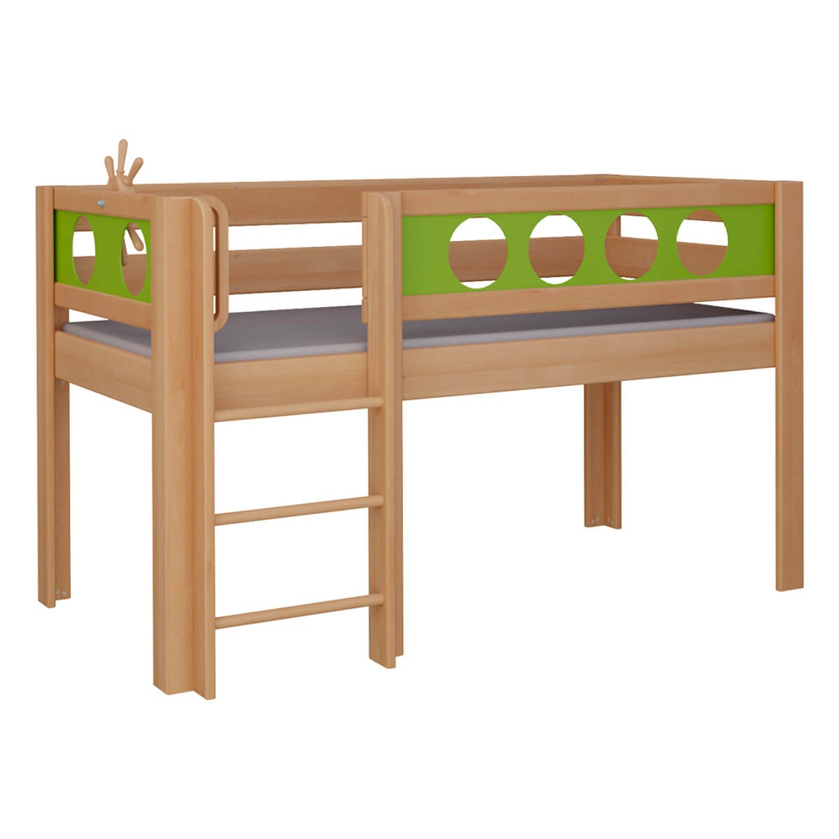 Lit Pirate mi-hauteur échelle DELUXE de Breuyn naturel-vert