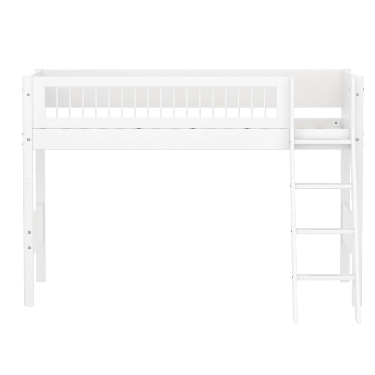 Lit semi-haut 90x200cm WHITE Flexa F.Wht.Sl.Ladder Crossbars