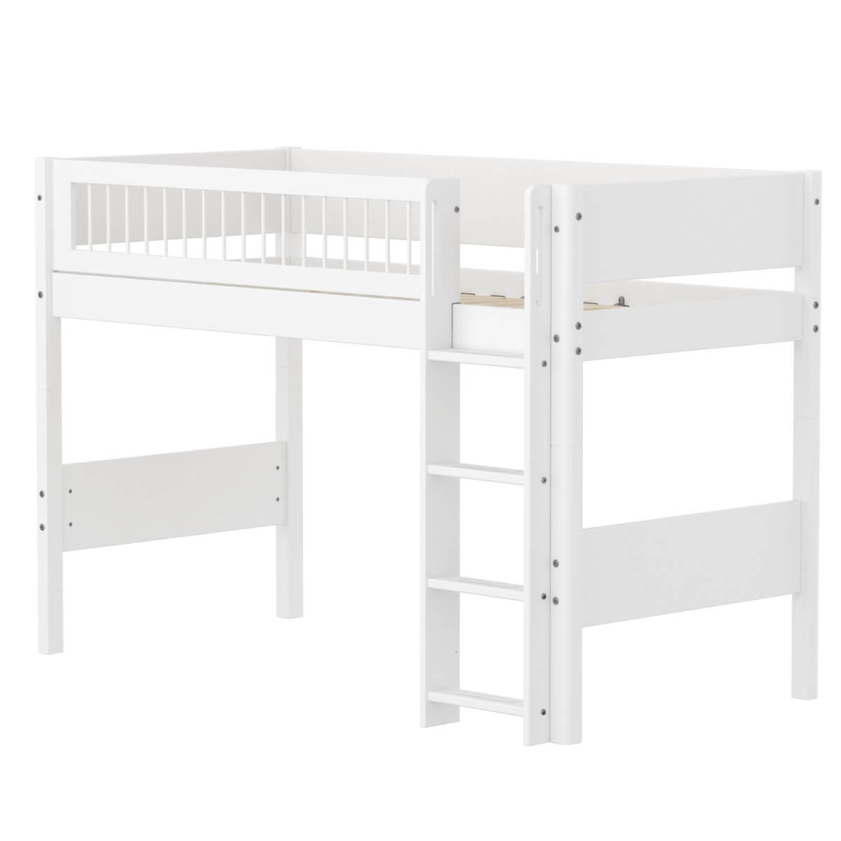 Lit semi-haut 90x200cm WHITE Flexa F.Wht.Str.Ladder Crossbars
