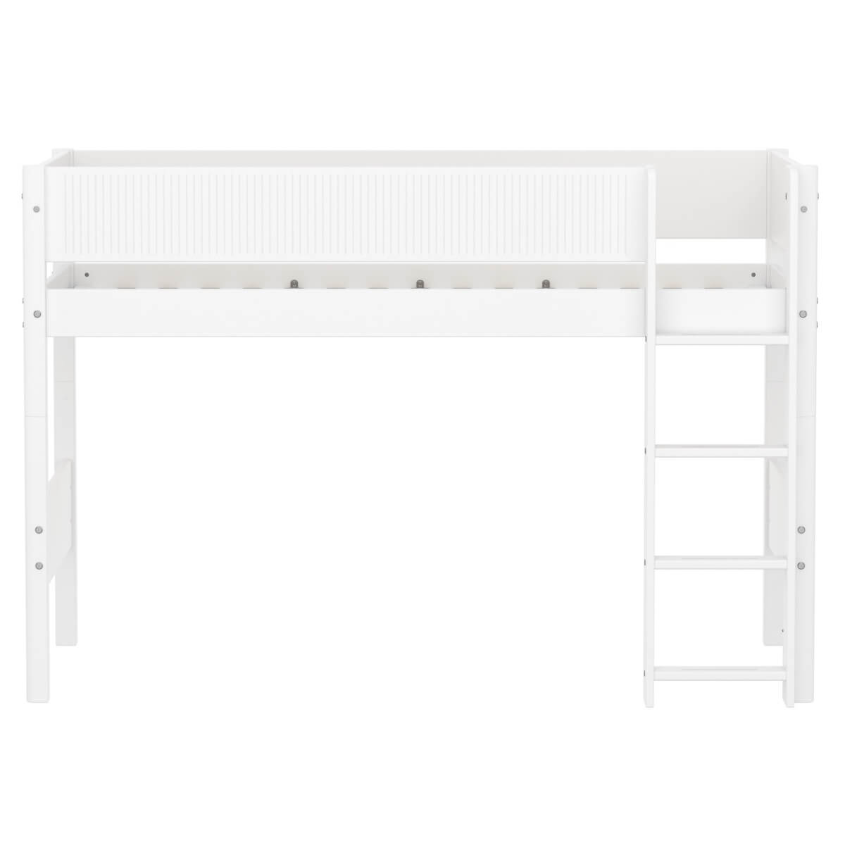 Lit semi-haut 90x200cm WHITE Flexa F.Wht.Str.Ladder Grooves