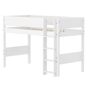 Lit semi-haut 90x200cm WHITE Flexa F.Wht.Str.Ladder Grooves