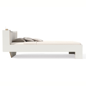 Lit simple 100x200cm NOOK Müller Small Living blanc - bord en bouleau