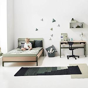 Lit simple 120x200cm POPSICLE Flexa chêne-blueberry