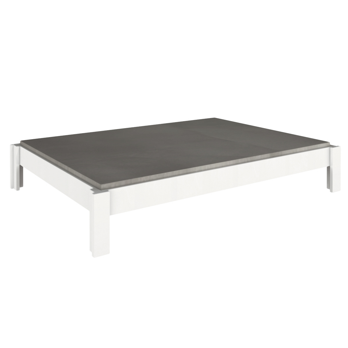 Lit simple 140x200cm DESTYLE de Breuyn laqué blanc