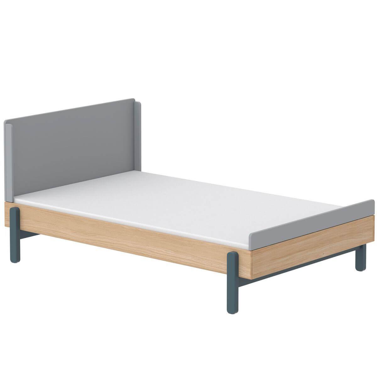 Lit simple 140x200cm POPSICLE Flexa chêne-blueberry