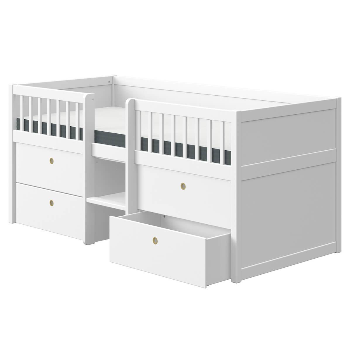 Lit simple 200x90cm FREJA Flexa blanc