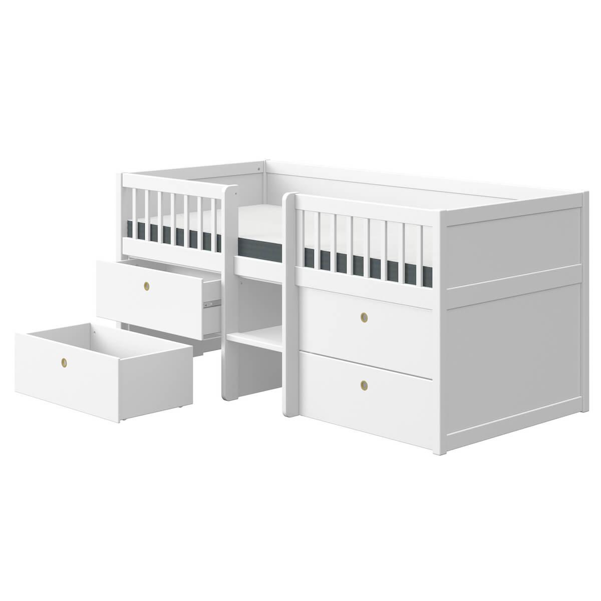 Lit simple 200x90cm FREJA Flexa blanc