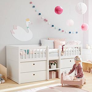 Lit simple 200x90cm FREJA Flexa blanc