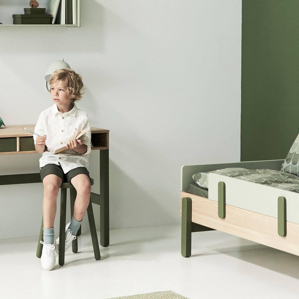 Lit simple 90x200cm POPSICLE Flexa chêne-kiwi