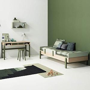 Lit simple 90x200cm POPSICLE Flexa chêne-kiwi