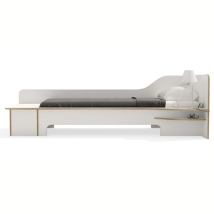 Lit simple 90x200cm sommier version droite PLANE Müller Small Living blanc