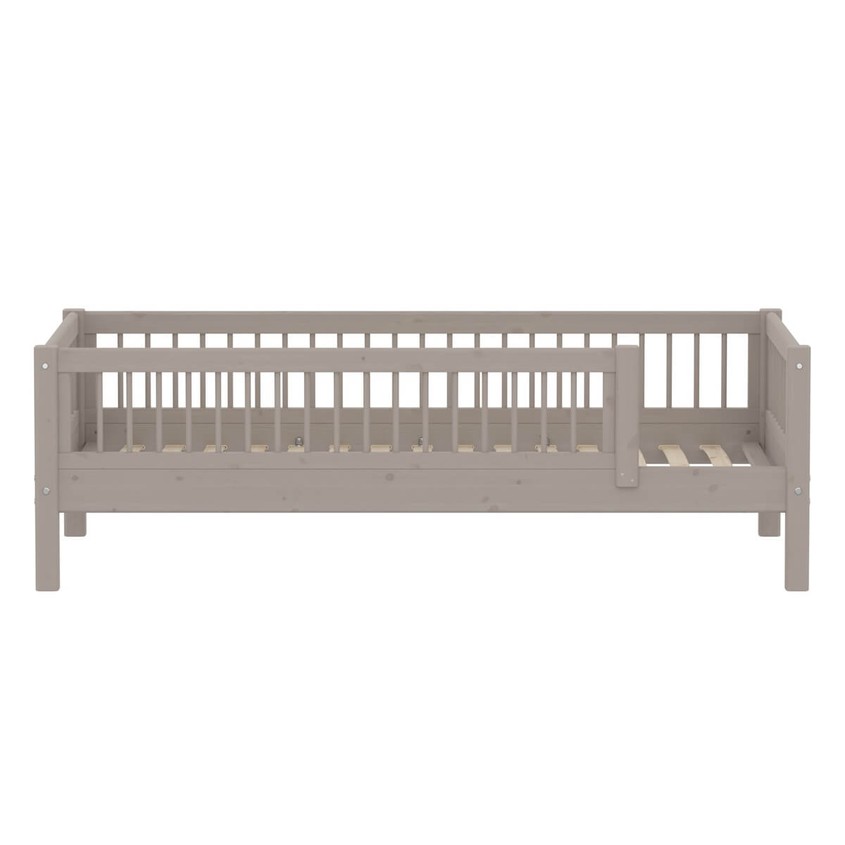 Lit simple avec barrière 90x200cm CLASSIC Flexa Grey Washed Pine