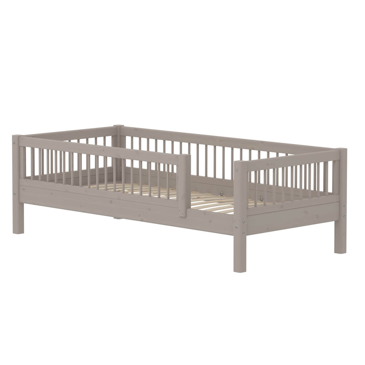 Lit simple avec barrière 90x200cm CLASSIC Flexa Grey Washed Pine