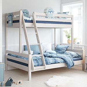 Lit superposé 90-140x200cm échelle inclinée CLASSIC Flexa grey washed
