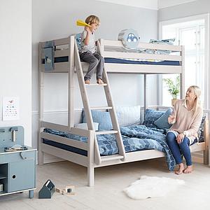Lit superposé 90-140x200cm échelle inclinée CLASSIC Flexa grey washed