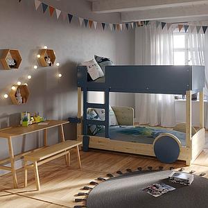 Lit superposé 90x190cm DISCOVERY Mathy by Bols bleu atlantic