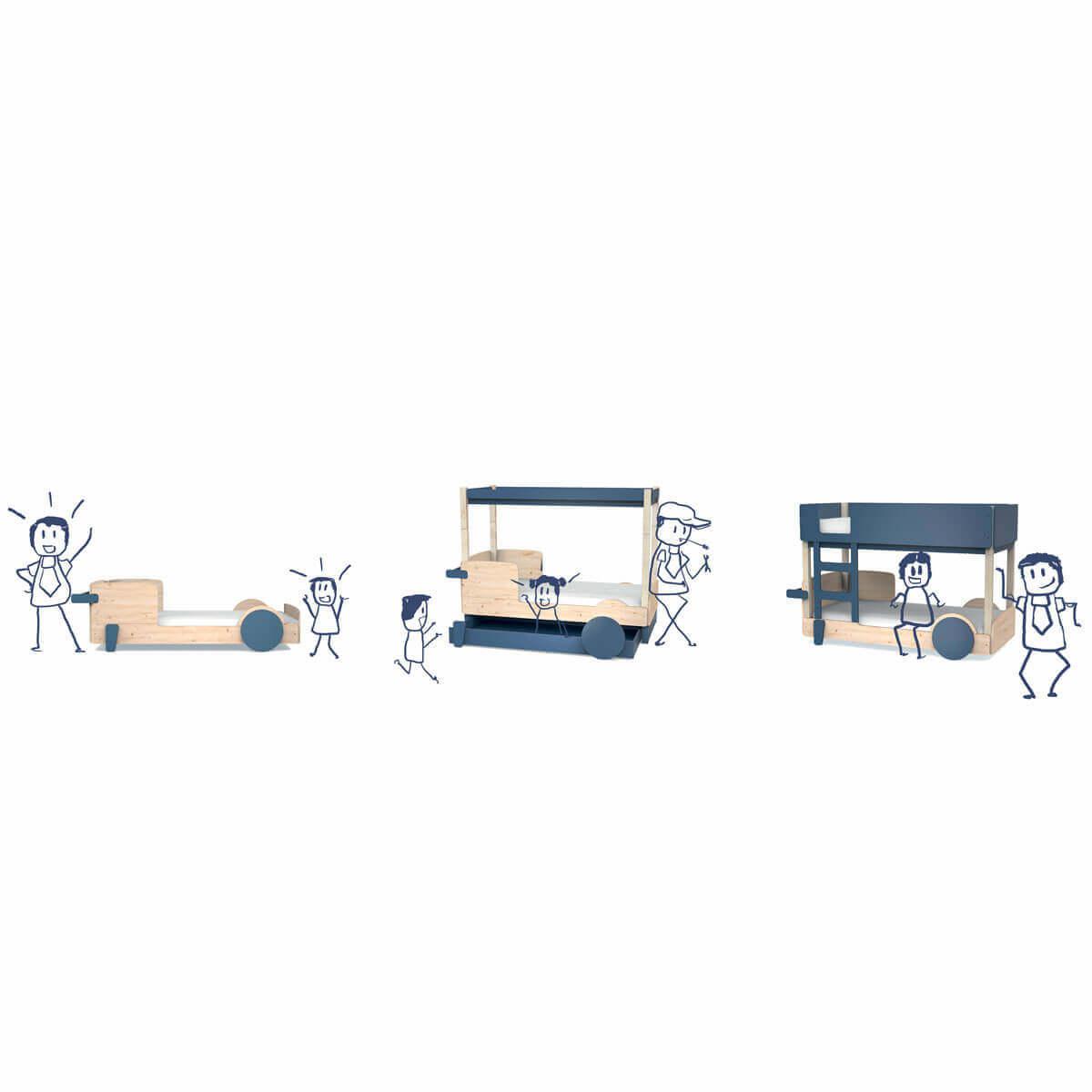 Lit superposé 90x190cm DISCOVERY Mathy by Bols greige