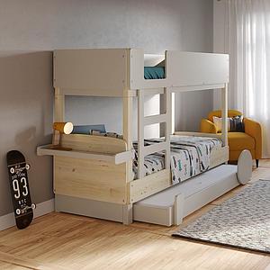 Lit superposé 90x190cm DISCOVERY Mathy by Bols greige