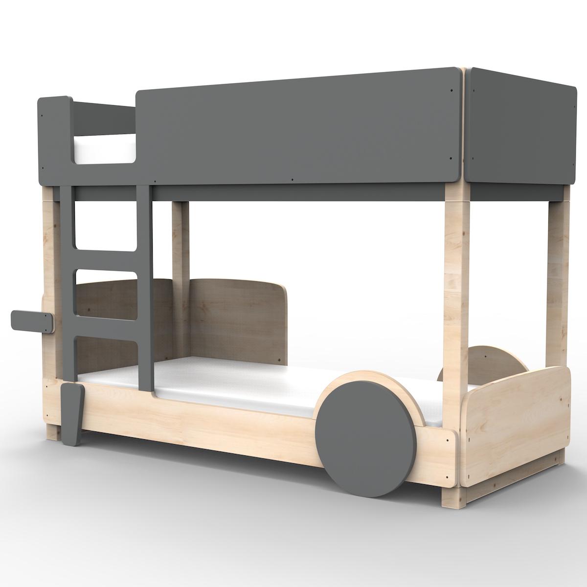 Lit superposé 90x190cm DISCOVERY Mathy by Bols gris basalte