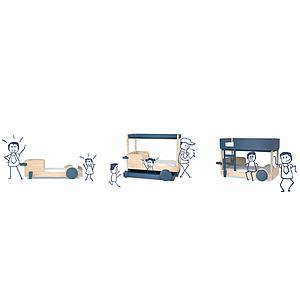 Lit superposé 90x190cm DISCOVERY Mathy by Bols gris ciment