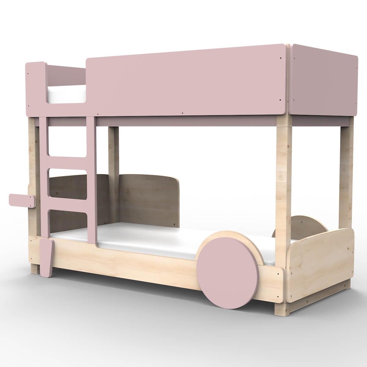 Lit superposé 90x190cm DISCOVERY Mathy by Bols rose hiver