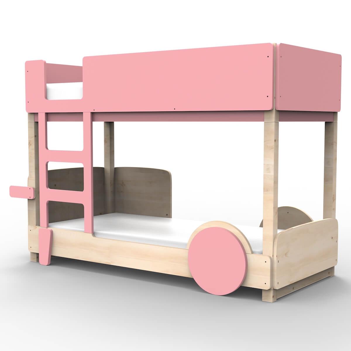 Lit superposé 90x190cm DISCOVERY Mathy by Bols rose très clair