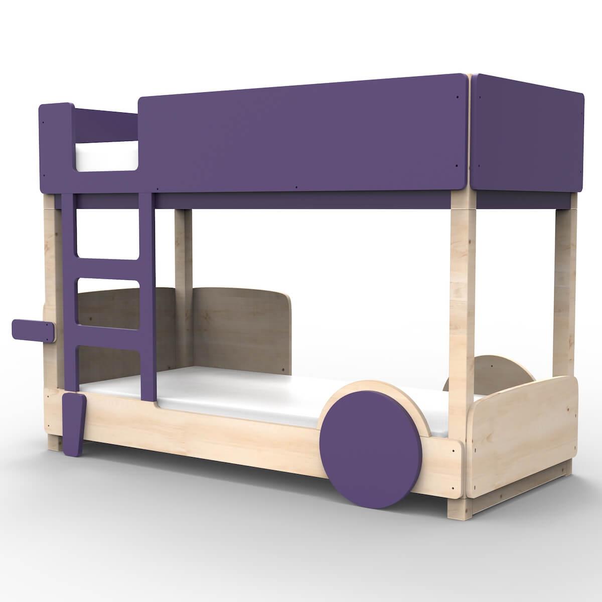 Lit superposé 90x190cm DISCOVERY Mathy by Bols violet cuberdon