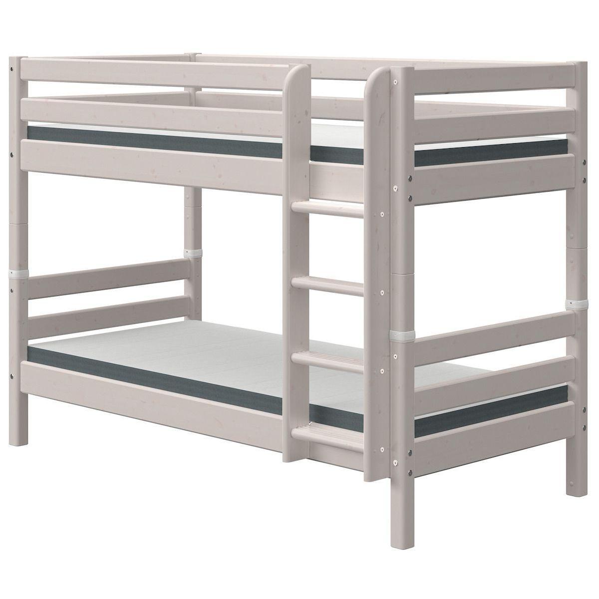 Lit superposé 90x190cm échelle droite CLASSIC grey washed