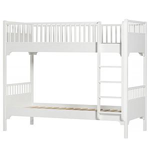 Lit superposé 90x200 cm avec échelle verticale SEASIDE CLASSIC Oliver Furniture blanc 