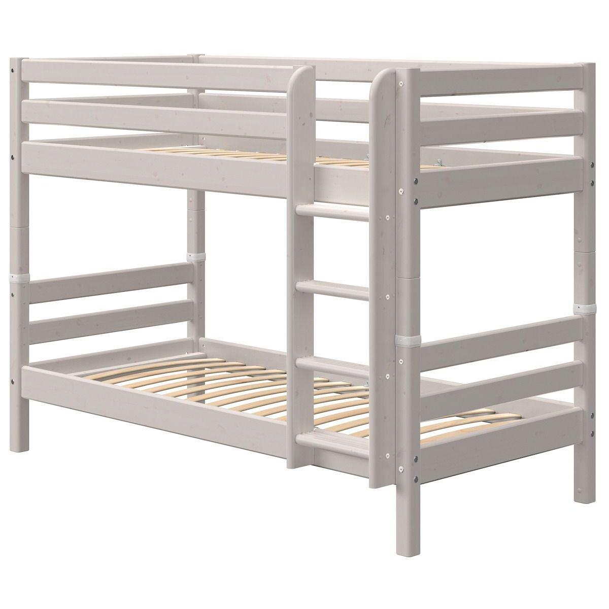 Lit superposé 90x200cm échelle droite CLASSIC grey washed