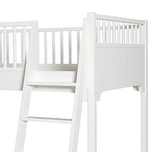 Lit superposé 90x200cm échelle inclinée SEASIDE CLASSIC Oliver Furniture blanc