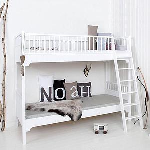 Lit superposé 90x200cm échelle inclinée SEASIDE CLASSIC Oliver Furniture blanc