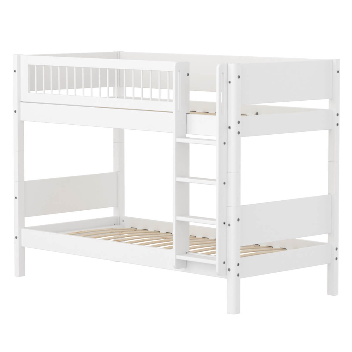 Lit superposé 90x200cm WHITE Flexa Safety rail w Crossbars F.Wht.
