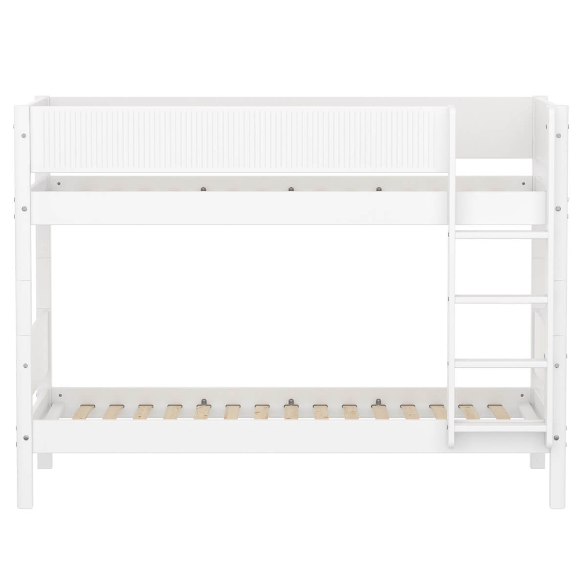 Lit superposé 90x200cm WHITE Flexa Safety rail w Grooves F.Wht.