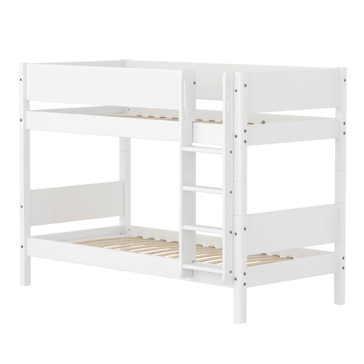Lit superposé 90x200cm WHITE Flexa Safety rail w Grooves F.Wht.