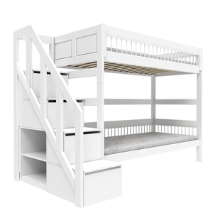 Lit superposé avec escalier 90x200cm BREEZE Lifetime blanc