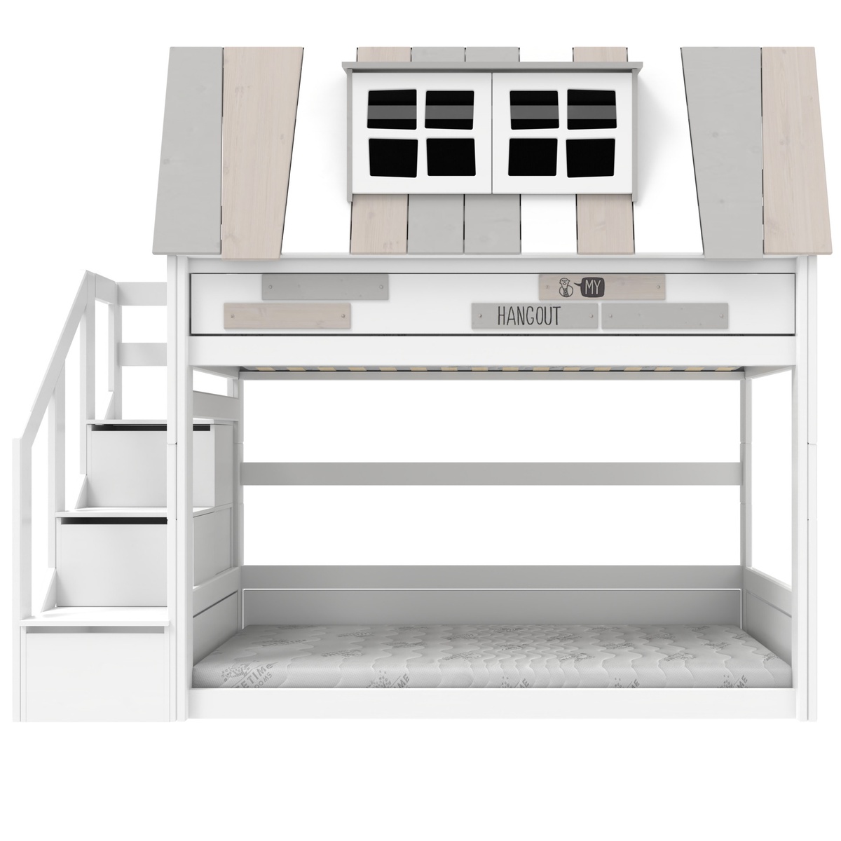 Lit superposé bas 90x200cm MY HANGOUT Lifetime blanc