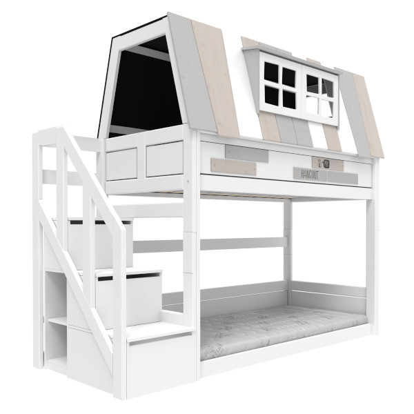 Lit superposé bas 90x200cm MY HANGOUT Lifetime blanc