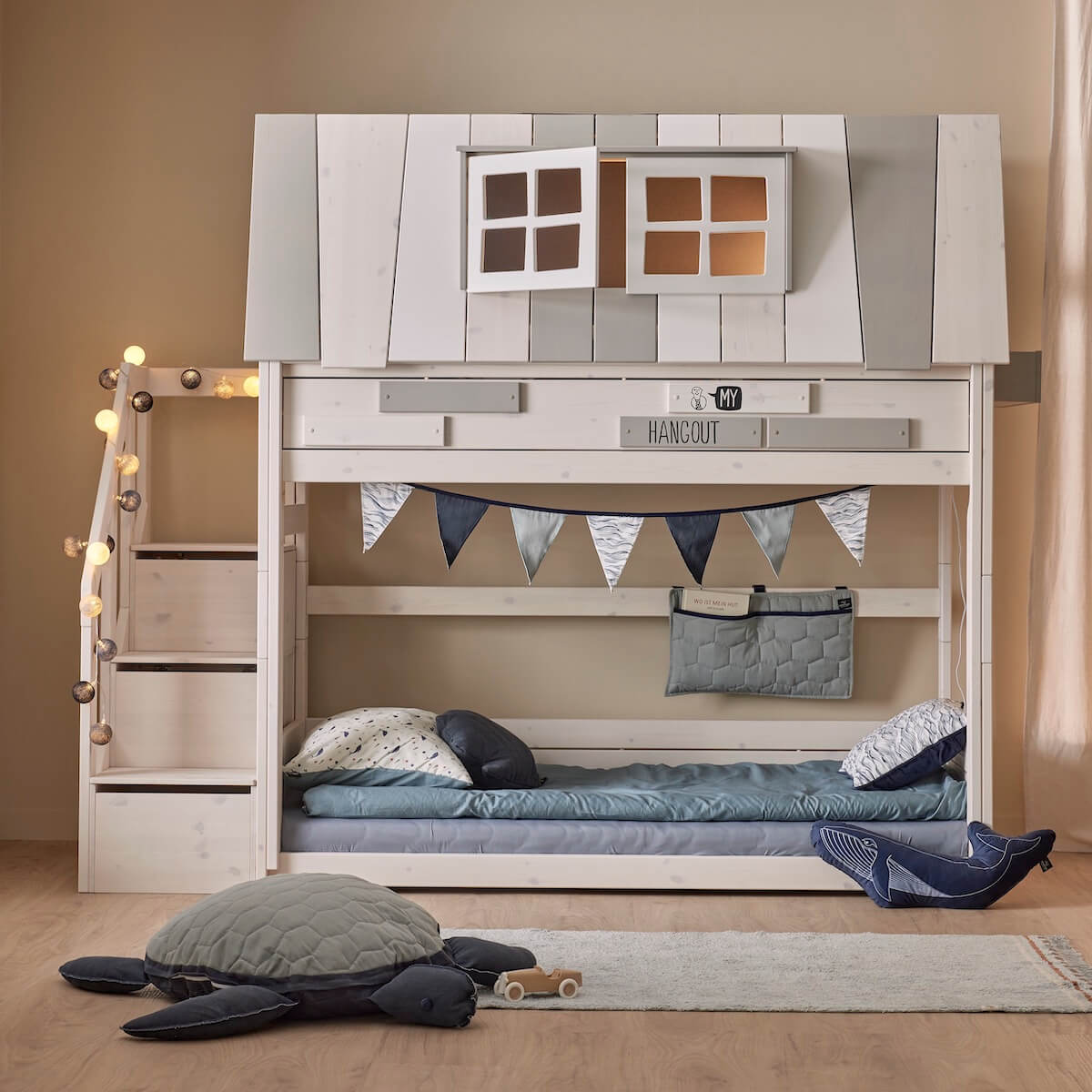 Lit superposé bas MY HANGOUT Lifetime whitewash