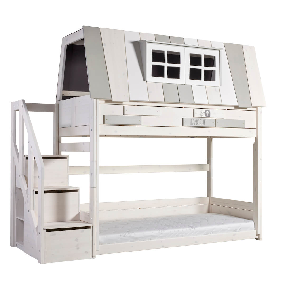 Lit superposé bas MY HANGOUT Lifetime whitewash