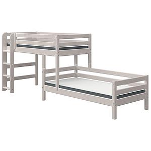 Lit superposé quinconce 90x200cm échelle droite CLASSIC Flexa grey washed