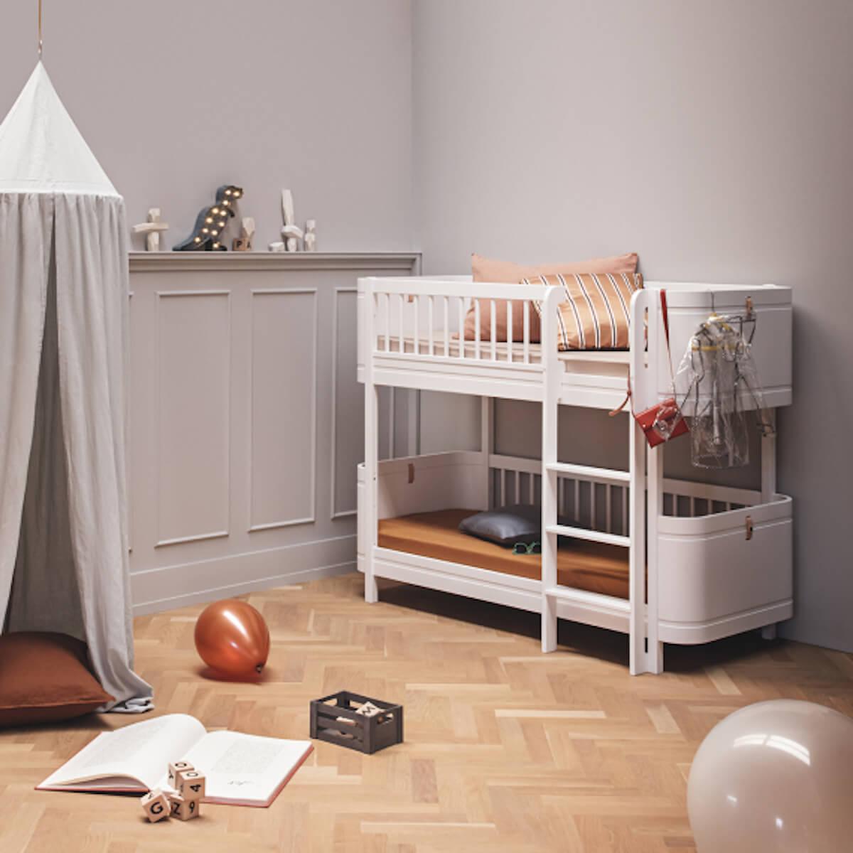 Lit superposées 68x162cm WOOD MINI+ Oliver Furniture blanc