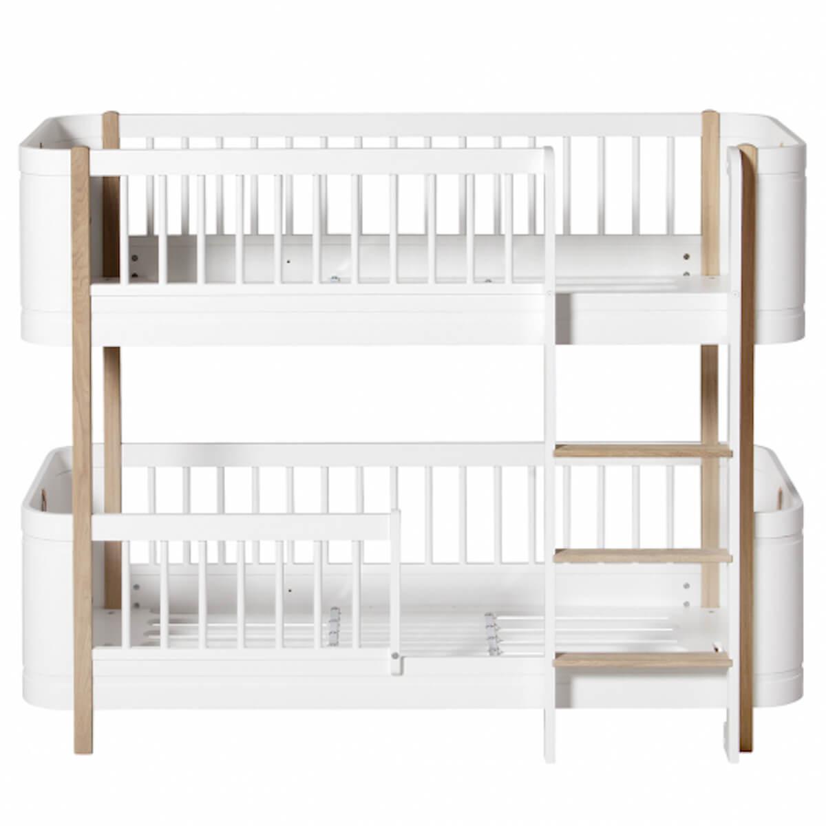 Lit superposées 68x162cm WOOD MINI+ Oliver Furniture chêne-blanc
