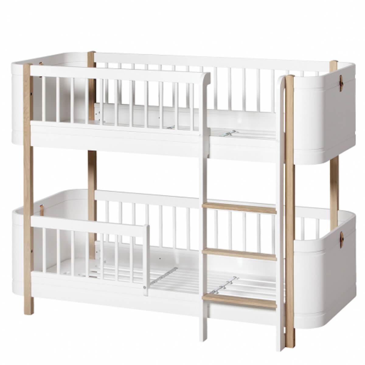 Lit superposées 68x162cm WOOD MINI+ Oliver Furniture chêne-blanc